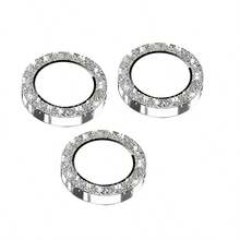 3pcs Camera Lens Protector Film Compatible With IPhone 11/12/13/14/15/16/17, Glitter, Single Metal Glitter 9H Hardness Anti-Scratch Protective Film, Fashion Accessory, Compatible With Phone Cases (Silver Glitter) - Holiday Gift, Valentine's Day Gift (Festival Phone Accessories) - Multicolor - View 13