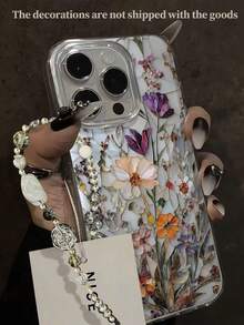 Floral Painted Elegant New Feather Mesh Silver Minimalist Fashion Phone Case Compatible With IPhone 16 PROMAX/16 PRO/ 15, Painted 15 Promax, Apple P13, P14 Women, P11 Soft Shell P12 Anti-Drop XS.XR /78P.78GES2, A14/A15 S23U/A50 A12 A32 A52 A72 A51 A21S A13 A14 S22 Ultra S23 A33 A53 S20 FE Phone Protective Cover - Multicolor - View 1