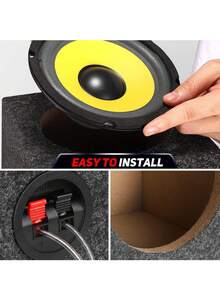 6.5 Inch Grey Carpeted Speaker Box Enclosure With Port, DIY Car Or Truck Audio Custom Subwoofer Box - A - View 5