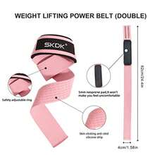 SKDK Correas de levantamiento de silicona antideslizante Straps Para Gym Levantamiento de Pesas muñequeras gym straps para gym mujer hombres levantamiento de pesas culturismo Xfit entrenamiento de fuerza - Rosa - Ver 4