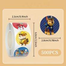 Paw Patrol 500张/卷汪汪队贴纸，包含毛毛、阿奇、灰灰、路马、天天、珠珠、追踪犬、塔克、艾拉、雷克斯、野猫、自由等角色，可爱卡通DIY装饰贴纸，适用于手机壳、笔记本电脑、笔记本、吉他、杯子、文具等，防水贴纸。实际产品可能与图片略有不同。 - 隨機 - 查看 6