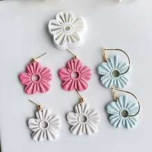 1pc Cute Flower Shaped Soft Clay Mold For Handmade Earrings DIY Jewelry Making - White - View 5