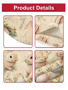 4pcs/6pcs Easter Bunny Pattern Round Placemats, Easter Egg Pattern Placemats, Seasonal Home Decor, Cute Style, Linen-Like Material, Easter Home Decor Indoor/Outdoor Party Supplies, Easter Themed Decoration, Room Decor. Suitable For Easter Home Kitchen Decor And Easter Event Party Decoration - Multicolor - View 7