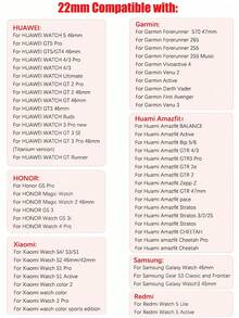 1条时尚星空不锈钢表带，适用于三星智能手表，通用20mm/22mm表带，适配Galaxy Watch 3 42mm/46mm、Galaxy Active 2 40mm/44mm、Watch GT2及其他智能手表 - 星光色 - 查看 11