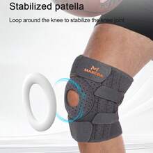 ZKBBO 1pc MASEDA Adjustable Knee Sleeve - Stable Knee Support Wrap - Compression And Rotation Ring - Spring Support And Silicone Anti-Slip Design - Breathable Design Suitable For Basketball, Running, Squatting, Jumping, Hiking - Multicolor - View 3