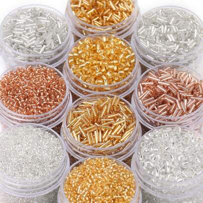 98/210/320/640颗多色玻璃珠，珠宝制作DIY串珠，散珠，适用于工艺品、服装配饰、DIY手工珠宝材料