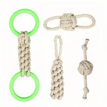 Linen Dog Toys Set, Suitable For Medium & Small Dogs, Includes Rope Toys, Chew Toys With Knots & Balls, Tug Of War, Training, Gum Massage - Multicolor - View 31