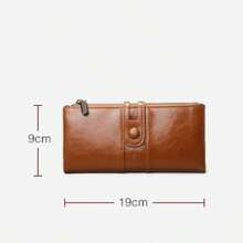 Women's Long Wallet Oil Wax Leather European And American Anti-Theft Multi-Card Clutch Purse, Large Capacity Thin Wallet - Multicolor - View 9