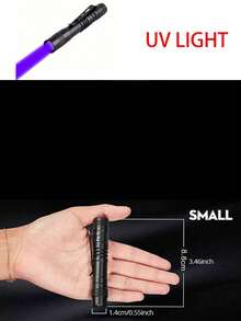1支395nm紫外线手电筒，便携式笔形灯，可用于泄漏检测、宠物尿液检测、酒店检查、污渍和染料检测、紫外线隐形墨水手电筒、矿物检测、货币检测、蝎子检测，露营配件 - 黑色 - 查看 13