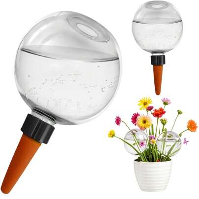 2 Packs Self Watering Globes For Indoor & Outdoor Plants – 17oz Automatic Water Bulbs For Indoor Plants–Slow Release Control Water Dripper For Plants – Plant Watering Devices While Away