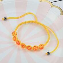 1 pieza de pulsera tejida a mano con cuentas de imitación de ámbar de 8 mm ajustable, brazalete sencillo y de moda - Multicolor - Ver 9