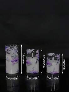 1/2/3pcs Set Flameless Candles With Remote Control And Timer, Flickering LED Candles, Battery Powered LED Purple Flower, Electric Pillar Candles, Realistic Wick, Suitable For Home Gatherings, Weddings, Romance, Love, Holiday Decor, Valentine's Day, Gifts, Candle Warmer - Purple - View 13