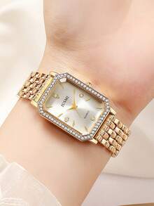 1pc French Elegant High-End Graceful Square Dial Quartz Watch, Versatile Considering Both Appearance And Practicality, Ideal Gift Choice, Year-End Promotion, Online Exclusive - Multicolor - View 6
