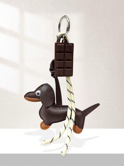 Ins Blogger Same Style Sausage Dog Chocolate Niche Personalized Baseball Car Key Chain, Bag Pendant, Couple Braided Lanyard, Accessory
