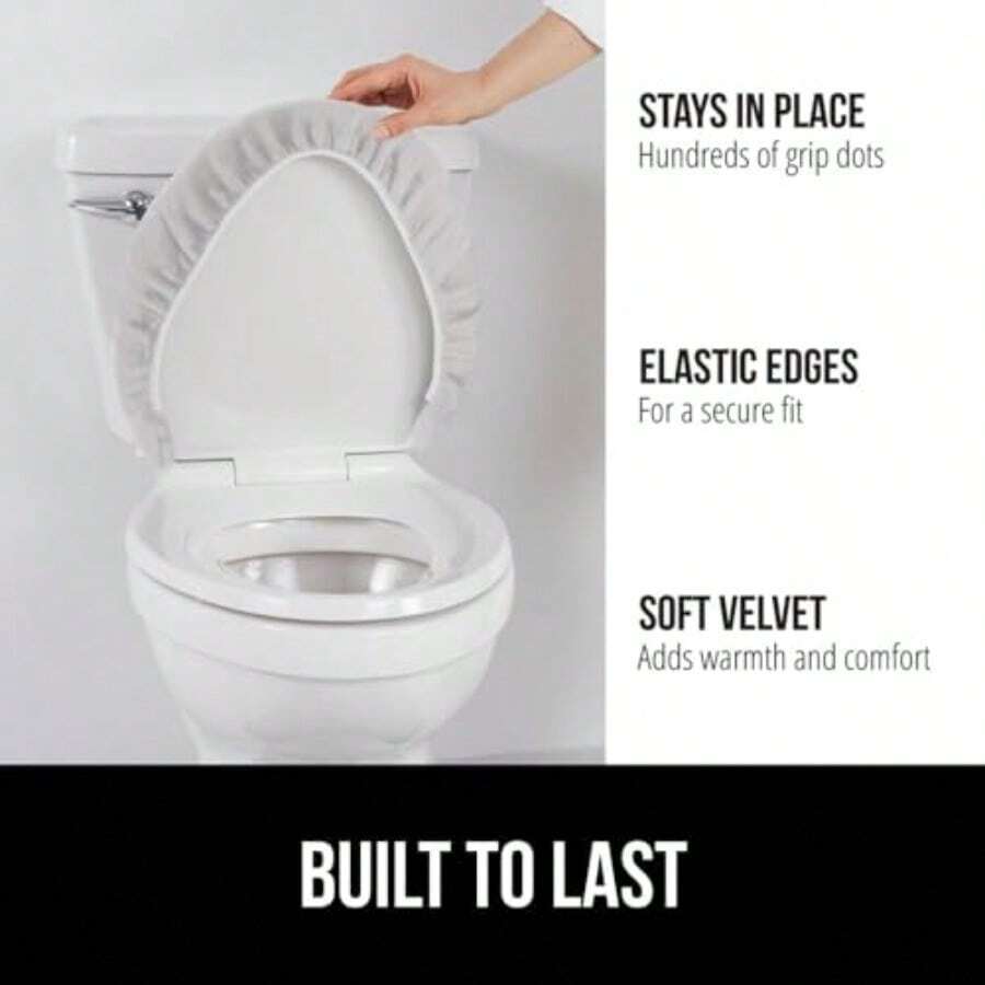 Toilet Seat Covers - 1'8" X 1'7" (Oval)+Soft Gray - View 1