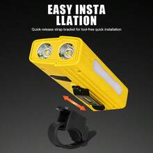 1pc Bicycle Front Light With Colorful Warning Side Light Digital Display MTB Head Light Bottom Magnet Flashlight Cycling Accessories - Bicycle Lights - View 7