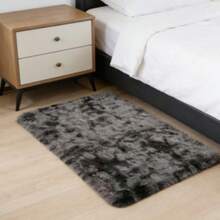 1 件装奢华黑灰扎染蓬松地毯，装饰地毯，地垫，适用于客厅、厨房、卧室、浴室、浴室配件、返校季玄关装饰、浴室和厨房装饰