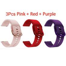 1/2/3pcs 18mm/20mm/22mm Soft Silicone Watch Band, Adjustable Quick Release Replacement Strap Compatible With Samsung Galaxy Watch Active 2 40mm/44mm, Active 42mm, 3/4/5/6, Gear S2/S3 Frontier/Classic, Watch GT 2/3 Pro 42mm/46mm, Honor Amazfit GTS 2 BIP - Pink - View 12