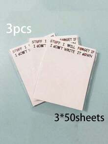 50-Pack Humorous Sticky Notes – Fun "Stuff I Will Forget If I Don't Write It Down" Memo Pads For Office & Home Organization - Trắng - Xem 9