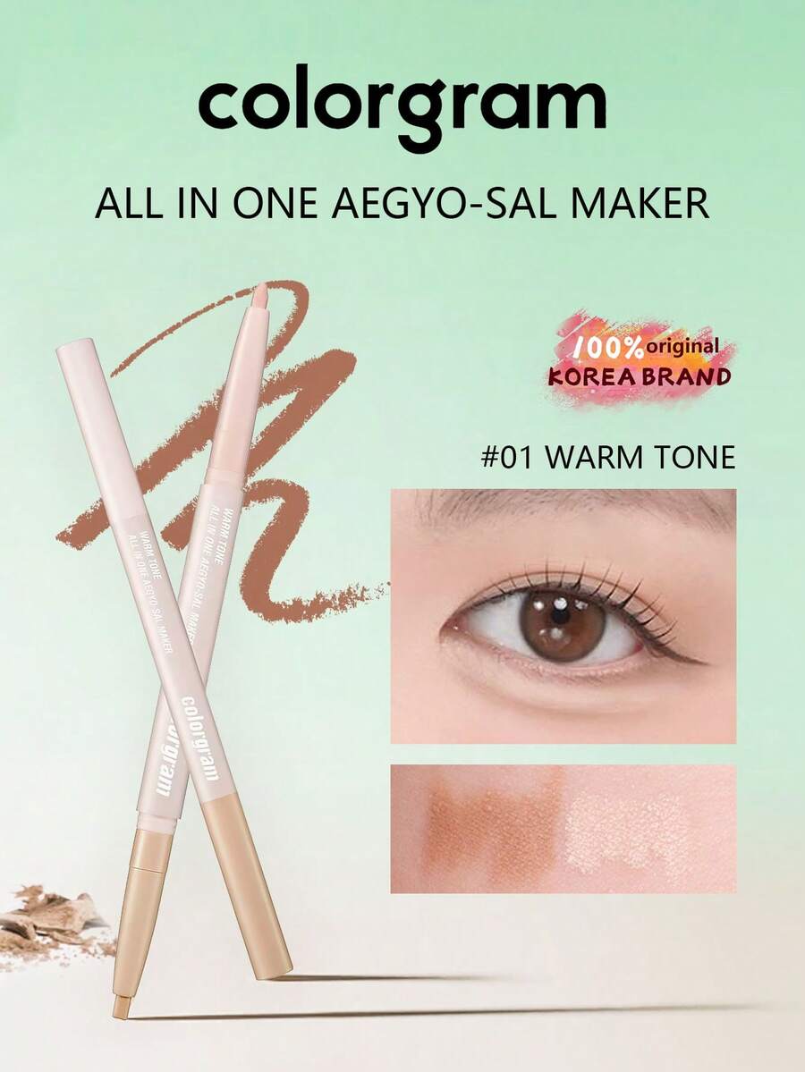 Colorgram 1pc Warm-Toned Highlighter Stick | Silky Long-Lasting Highlighter & Contour Stick, Smudge-Proof, Radiant Daily Makeup | Korean Makeup Highlighter & Luminizer 0.35g/0.01oz., Korean Cosmetics - 01 - 查看 1