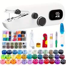 40pcs/70pcs/81pcs Beginner Manual Sewing Machine Set, Digital Display Mini Portable Fast Sewing Machine, DIY Handmade Sewing Equipment Suitable For Home Travel, Essential For Elderly Home Use (Note: Only Suitable For Thin Fabrics/Accessory Color Random) - White - View 8