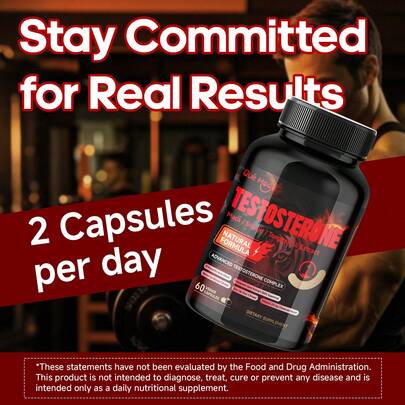 Quit mood Cápsulas de Testosterona Natural 60 Unidades, Complejo Avanzado con Maca, Shilajit y Tongkat Ali, Aumenta Energía y Fuerza, Fórmula Vegana sin Aditivos