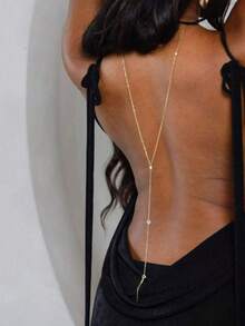 1pc Elegant Sexy Raindrop Chain Backless Necklace, Suitable For Women To Wear On Any Occasion - Back Chain - View 10