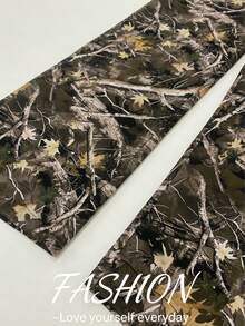 欧美跨境时尚新款罗纹高腰全印花直筒裤 - 鏽棕色 - 查看 5