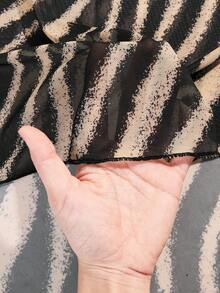 AIJ Amarilo 性感女士长款斑马纹紧身晚礼服，吊带设计，网纱细节，适合派对、夜店及其他特殊场合，黑色 - 查看 10