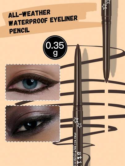  1支Stila 24小时防水眼线笔，0.35克，显色浓郁，顺滑易涂，防汗防晕染，适合日常妆容，深棕色