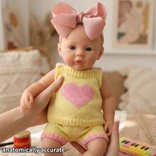 Muñeca Reborn de 13 pulgadas de niña del prado, hecha a mano con silicona de tacto suave, bebé recién nacido para regalos de cumpleaños (anatómicamente precisa) - Chica de silicona - Ver 4