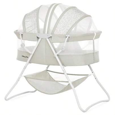 Portable Folding Bassinet For Newborns – Lightweight Travel Bassinet With Adjustable Canopy & Storage Bag