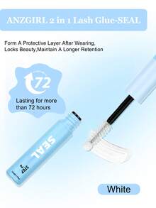 1 Set: 5ml Adhesive + 5ml Sealant, Tweezers, 2-In-1 Eyelash Glue - Waterproof, Long-Lasting Eyelash Extension Adhesive And Sealant - Baby Blue - View 3