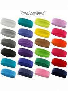Personalized Unisex Headband - Customizable Text Design Suitable For Tennis, Basketball, Running, Gym And Sports - Acrylic Fitness Accessory And Headwear - Multicolor - View 4