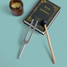 一套432Hz脉轮音叉，含槌子和便携盒 - 声疗、瑜伽、冥想和放松工具 - 银色 - 銀色 - 查看 5