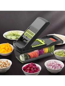 16-In-1 Multi-Function Vegetable Chopper, Food Slicer, Shredder, Dicer, Kitchen Tool, Halloween Gift - Grey - View 4