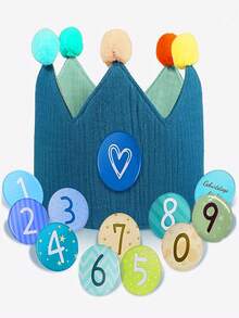 1-9岁儿童皇冠生日帽，波西米亚风毛毡帽套装，派对节日拍照道具宠物服装帽，波西米亚风装饰配件 - 彩色 - 查看 11