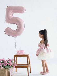 Young Girl Colorblock Bow Mesh Party Dress, Suitable For Birthday, Wedding, Flower Girl, Prom, Holiday Celebration - Pink - View 8