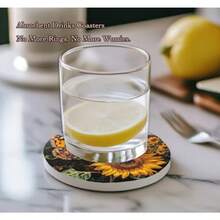 Coasters - Sunflower and Butterfly On the Mountain - View 3