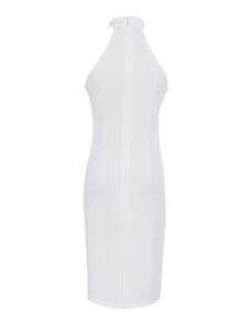 Women's Solid Color Elegant Party Zipper Backless Dress, Suitable For Dates And Parties, Spring/Summer