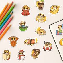 50张全新Q版《爱与深空》游戏角色贴纸，DIY装饰贴纸，可爱壁虎贴纸套装，防水PVC贴纸，包含可爱的斜尾壁虎、活泼的豹纹壁虎、可爱的蛙眼壁虎、迷人的睫毛壁虎等柔和可爱的图案，适用于笔记本、杯子、计划本、爬行动物饲养箱装饰，创意DIY，学生、爬行动物爱好者的个性化商品和趣味礼物。 - 彩色 - 查看 6