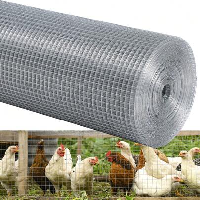 Hardware Cloth, 1/2 Inch 48in X 100ft Rust-Resistant Mesh Roll 19 Gauge Hot Dipped Galvanized Wire Mesh Roll, Chicken Wire Fencing, For Chicken Coops, Rabbit Cages