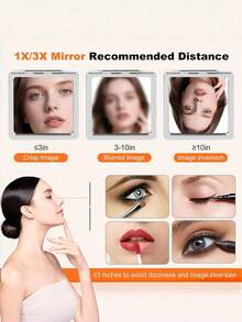 1 chiếc gương trang điểm cầm tay dòng Y2K, gương trang điểm phóng đại 2X, gương cầm tay hai mặt siêu mỏng, nhẹ, có thể gập lại, gương trang điểm mini du lịch, chất liệu da PU bền, có thể gập gọn để dễ dàng mang theo, thiết kế họa tiết độc đáo, cấu trúc gập tinh tế, bền và đáng tin cậy - Nhiều màu - Xem 5