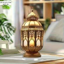 2D平面，[家居放松]优雅金色新月亚克力装饰灯 - 2D波西米亚风星形桌面艺术品 - 彩色 - 查看 9