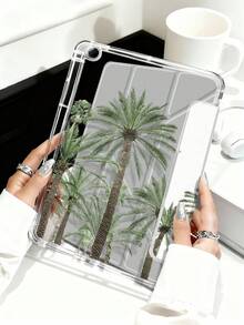 Plant Coconut Tree Pattern Tablet Case Compatible With Air 11-Inch M3 2025 / M2 2024, Air 5th Generation 2022 , (A16) 11 Inch 11th Generation 2025,Compatible With Samsung Galaxy Tab,Kindle Paperwhite 12th Gen 2024, Clear Back ,Fashion Pattern Protective Case,Autlueomatic Sleep And Wake-Up Function, Airbag Protection, Suitable For Gifts And Office Use - Multicolor - View 5