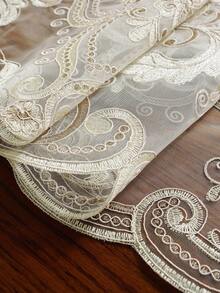 1pc 100% Polyester Embroidered Table Runner, Suitable For Kitchen, Dining Table, Living Room, TV Cabinet, Cupboard, Conference Table, Desk, Coffee Table, Vanity, Home Decor, Placemats, Outdoor Furniture, Garden, Holiday Gatherings, Family Parties, Seasonal Decorations, Party, Wedding Decorations, Available In Multiple Sizes - Multicolor - View 11