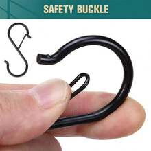 10/20pcs S-Shaped Hooks, Metal Safety Clasp Design Hooks, Heavy Duty Kitchen Pot Rack Hooks, Cabinet Hooks, Plant Hooks, For Hanging Kitchenware, Tableware, Pots, Clothes, Plants, Bags (Black) - S-hook - View 3