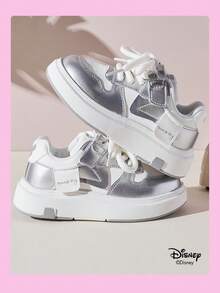 Disney 1 đôi giày thể thao trẻ em hợp tác cùng , thích hợp cho mặc hàng ngày, lễ hội, thể thao, hoạt động ngoài trời, thoải mái, chống trơn trượt, thoáng khí (Giày thể thao bé trai, giày trượt ván bé trai, giày thể thao trẻ em, giày thể thao bé gái, giày trượt ván bé gái) - Bạc - Xem 5