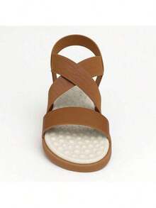 Kit 2 Pares Sandália Feminina Confortável Ortopédica Massageadora Papete Para Esporão Anatômica Leve Macia - Caramelo - Visão 5