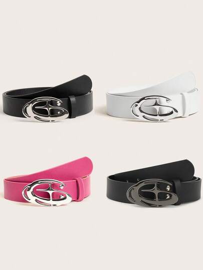 1条女士银色十字扣复古腰带，简约复古装饰腰带，适合搭配连衣裙，Y2K风格，休闲及工作装。